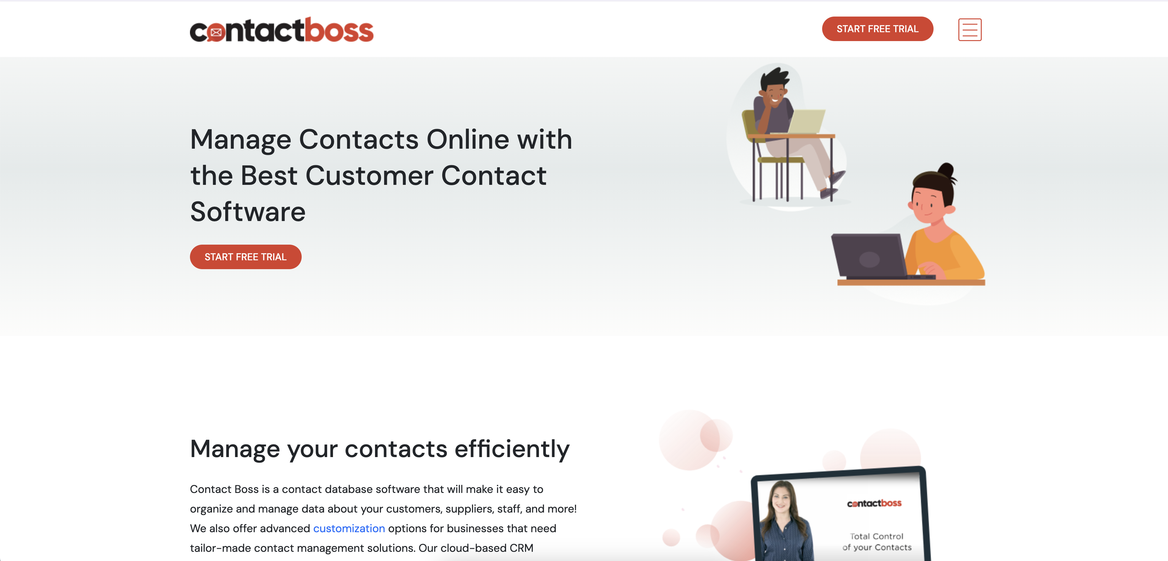 Contacto Página de inicio de Boss